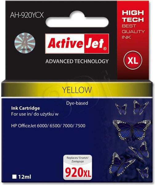 Fotoja e Ngjyrë për printer Activejet AH-920YCX (920XL CD974AE), e verdhë