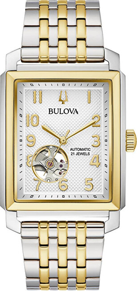 Fotoja e Orë dore për meshkuj Bulova Sutton Square Automatic 98A308, e argjendtë