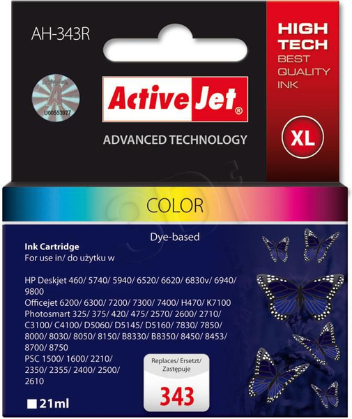 Fotoja e Ngjyrë Activejet AH-343R / C8766EE nr. 343, cian/magenta/e verdhë