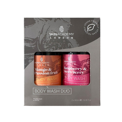 Fotoja e Skin Academy Body Wash Duo – Mango and Passion Fruit & Raspberry and Strawberry(2x500ml)