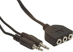 Fotoja e Kabllo Gembird Jack 3.5mm x2 - Jack 3.5mm x3, 1m, e zezë