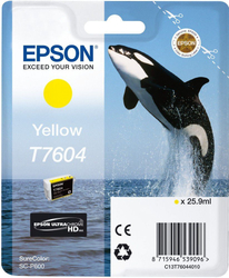 Fotoja e Ngjyrë Epson T7604 UltraChrome HD C13T76044010, 25.9 ml, e verdhë
