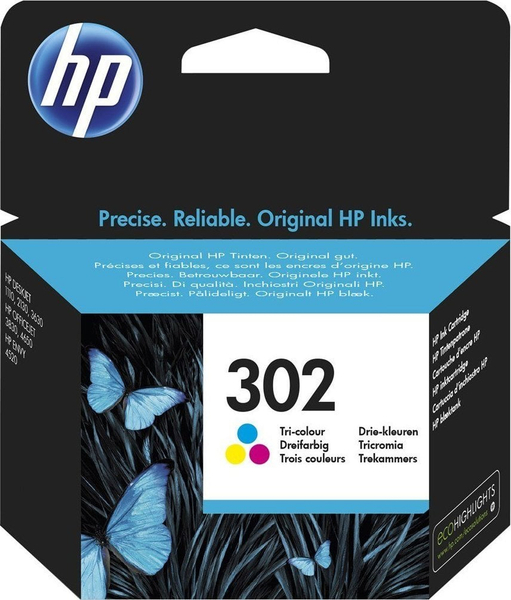 Fotoja e Ngjyrë HP 302 Tricolor F6U65AE