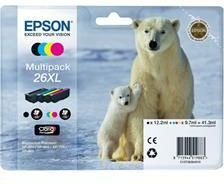 Fotoja e Ngjyrë për printer Epson, no. 26XL, 4 copë, e zezë/kaltër/verdhë/vjollcë