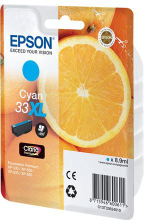 Fotoja e Ngjyrë për printer Epson 33XL Claria Premium, cyan