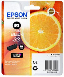 Fotoja e Ngjyrë për printer Epson Singlepack 33 Claria Premium, e zezë