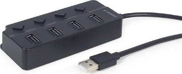 Fotoja e Përshtatës HUB Gembird, USB 2.0, i zi