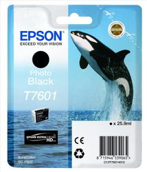 Fotoja e Ngjyrë për printim fotografik Epson T7601, 25ml, e zezë