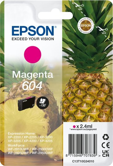 Fotoja e Ngjyrë Epson 604 Pineapple, 2.4 ml, magenta
