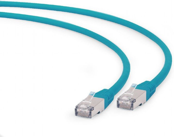 Fotoja e Kabllo patchcord Gembird RJ-45/RJ-45, Cat.6a, S/FTP, 1m, e kaltër