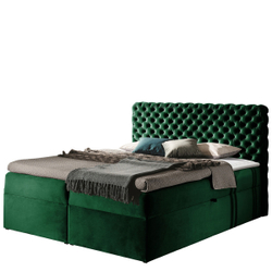 Fotoja e Shtrat kontinental CHESTERFIELD 160x200 + dyshek, gjelbër