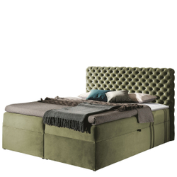 Fotoja e Shtrat kontinental CHESTERFIELD 160x200 + dyshek, gjelbër