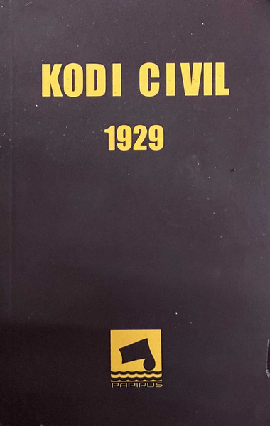 Fotoja e Kodi Civil 1929 Kodi Civil I Zogut