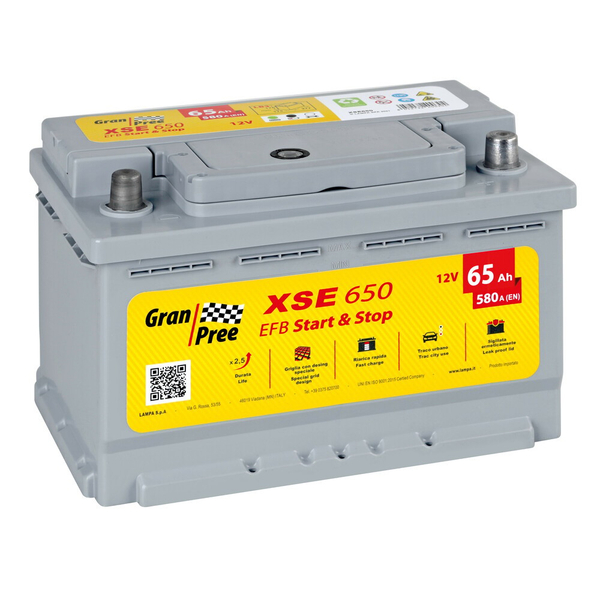 Fotoja e Bateri 12v - Gran Pree Start-stop Efb - 65 Ah - 580 A