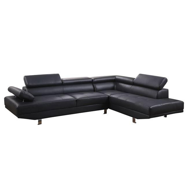 Fotoja e Divan këndor Goro (i djathtë) pu i zi 270×200×87 cm (HM3085.10L), zezë