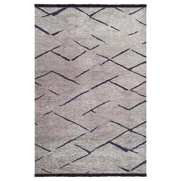 Fotoja e Tepih me thekë të integruara, 160×230 cm HM7674.02, gri/ zezë