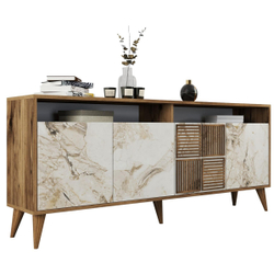 Fotoja e Komodë melamine 180×35×78.6 cm (HM9431.03), bardhë