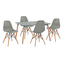 Fotoja e Set Tavolinë + 4 karrige Twist gri HM10229.10, gri