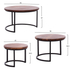 Fotoja e Set 3 tavolina “Obi” acacia + metal 78×78×47 cm (HM9255), zezë, Picture 2