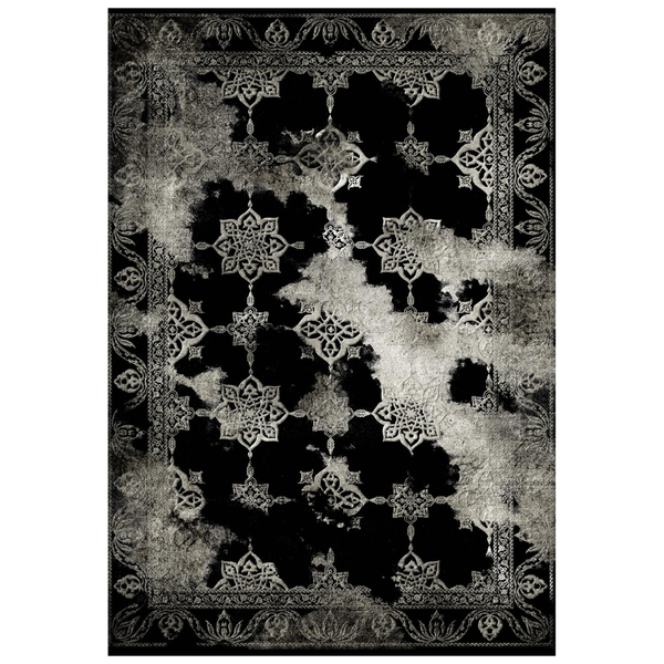 Fotoja e Tepih vintage JOSIANE 160×230 me thekë HM7675.17, zezë