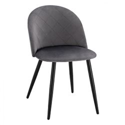 Fotoja e Karrige ngrënieje velvet + këmbë metal (HM8731.11), gri