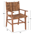 Fotoja e Karrige ngrënieje druri teak & ulëse rush Walnut-Beige 54×58.5×86.5 cm (HM9400.01), bezhë, Picture 2