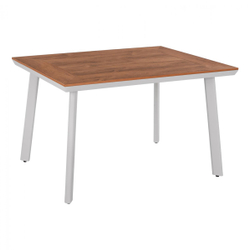 Fotoja e Tavolinë alumini me polywood 120×80×72 cm (HM5562.01), bardhë