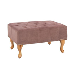 Fotoja e Stol piano Emma Chesterfield velur dusty pink këmbë druri natyral 78×46×40 cm (HM226.05), rozë