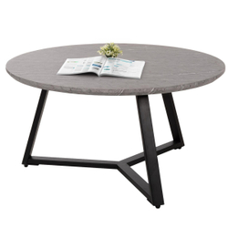 Fotoja e Tavolinë e rrumbullakët për kafe Φ80x42Hcm (HM9586.02), gri/ zezë