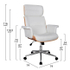Fotoja e Karrige zyre SUPERIOR PRO, Sonama/white, 74×74×116 cm (HM1108.02), bardhë, Picture 2