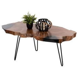 Fotoja e Tavolinë për kafe Glaze druri teak (HM9750), zezë