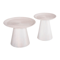 Fotoja e Set Sedge 2 tavolina kafe rrumbullakët Φ90&Φ40cm (HM11944)