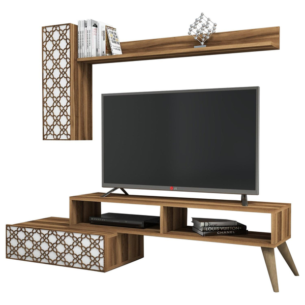 Fotoja e Set mobilie për TV 150x37.2x37.8cm (HM9518.04), bardhë