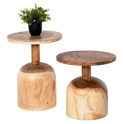 Fotoja e Set tavolinash anësore 2-pjesësh Pumbe Φ38,5 & Φ39,5cm (HM10710)