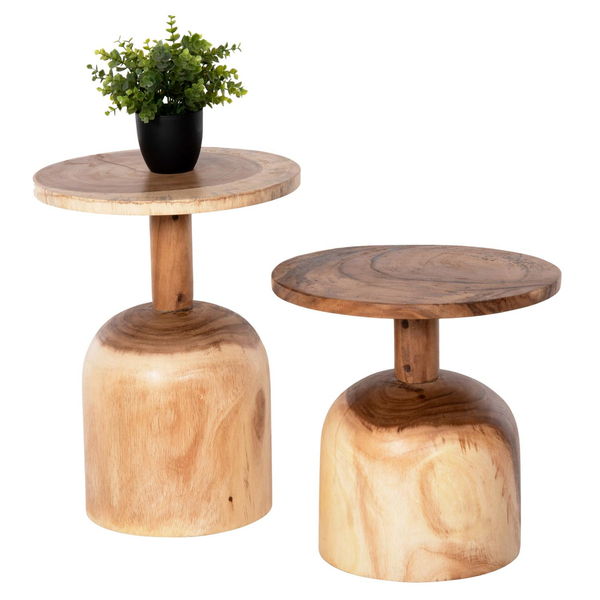 Fotoja e Set tavolinash anësore 2-pjesësh Pumbe Φ38,5 & Φ39,5cm (HM10710)