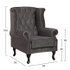 Fotoja e Karrige Polina stil Chesterfield velur gri 83×75×107 cm (HM0053.10), gri, Picture 2