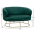Fotoja e Sofa Arien 2-ulëse velur gjelbër (HM8492.03), gjelbër/ ari, Picture 2