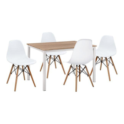 Fotoja e Set 5-pjesësh Tavolinë Sonama & karrige PP Twist ulëse e bardhë 110×70×76 cm (HM11014), bardhë