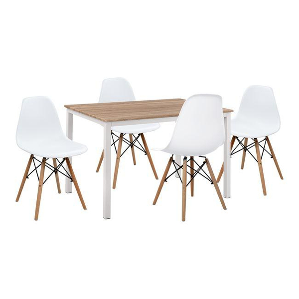 Fotoja e Set 5-pjesësh Tavolinë Sonama & karrige PP Twist ulëse e bardhë 110×70×76 cm (HM11014), bardhë