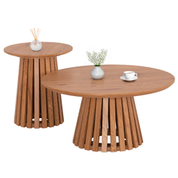 Fotoja e Set tavolina për kafe Talbert 2-pjesësh Φ80cm & Φ45cm (HM21083)