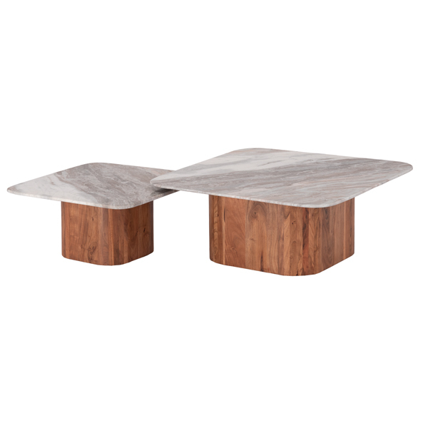 Fotoja e Set 2 tavolina për kafe katrore Volti – – (HM21079), gri