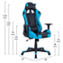 Fotoja e Karrige gaming HM1137.08 68×67×130 cm, zezë/ kaltër, Picture 2
