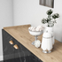 Fotoja e Komodë melamine pamje mermeri 180×41×77,8 cm (HM9045.01), zezë, Picture 4