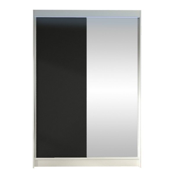 Fotoja e Dollap LINO I + LED, Bardhë / Zezë