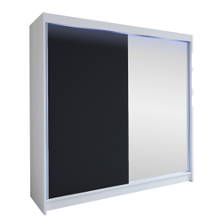 Fotoja e Dollap TALIN I + LED, Bardhë / Zezë