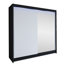 Fotoja e Dollap TALIN I + LED, Zezë / Bardhë