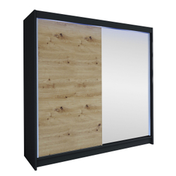 Fotoja e Dollap TALIN I + LED, Zezë / Kaftë