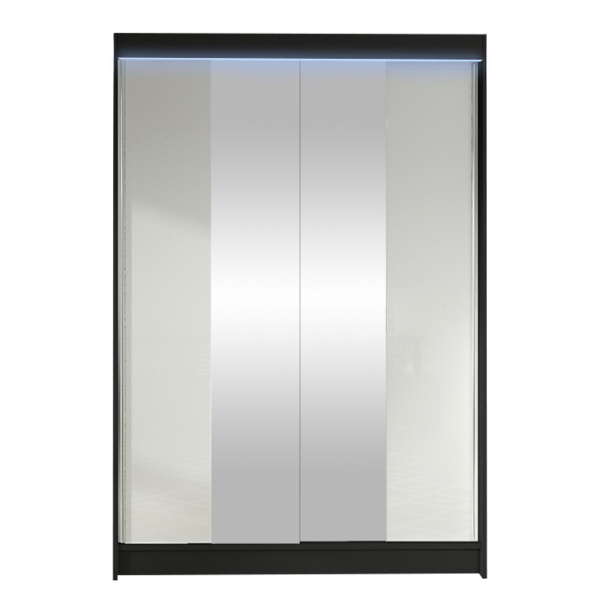 Fotoja e Dollap LINO II + LED, Zezë / Bardhë
