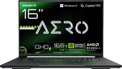 Fotoja e Laptop Gigabyte AERO X16, 16", Ryzen AI 7 350, 32 GB, 1 TB, RTX 5070, 165 Hz, i bardhë/zi