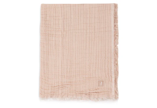 Fotoja e Batanije Muslin 120x120cm Fringe Moonstone/Ivory